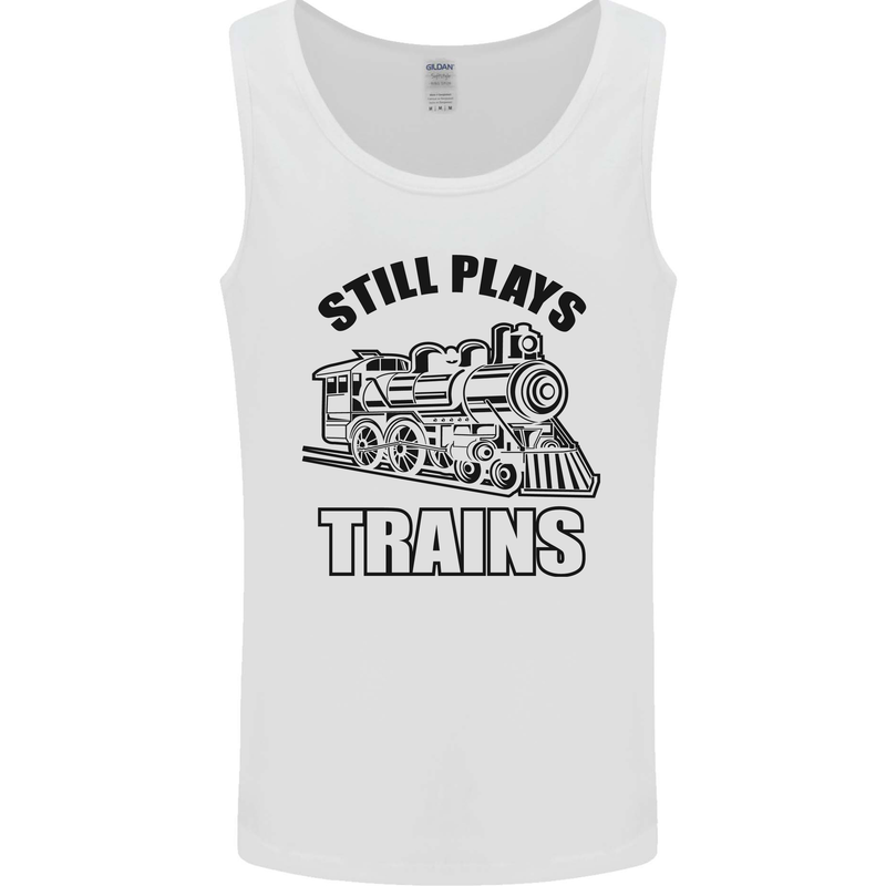 Still Plays With Trains Spotter Spotting Mens Vest Tank Top White