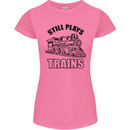 Still Plays With Trains Spotter Spotting Womens Petite Cut T-Shirt Azalea