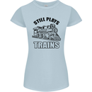 Still Plays With Trains Spotter Spotting Womens Petite Cut T-Shirt Light Blue