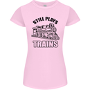Still Plays With Trains Spotter Spotting Womens Petite Cut T-Shirt Light Pink