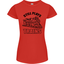 Still Plays With Trains Spotter Spotting Womens Petite Cut T-Shirt Red
