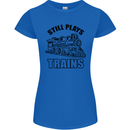 Still Plays With Trains Spotter Spotting Womens Petite Cut T-Shirt Royal Blue