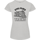 Still Plays With Trains Spotter Spotting Womens Petite Cut T-Shirt Sports Grey