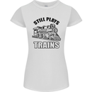 Still Plays With Trains Spotter Spotting Womens Petite Cut T-Shirt White
