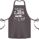 Still Plays with Cars Classic Enthusiast Cotton Apron 100% Organic Dark Grey
