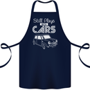 Still Plays with Cars Classic Enthusiast Cotton Apron 100% Organic Navy Blue