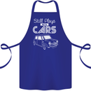 Still Plays with Cars Classic Enthusiast Cotton Apron 100% Organic Royal Blue