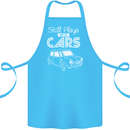 Still Plays with Cars Classic Enthusiast Cotton Apron 100% Organic Turquoise