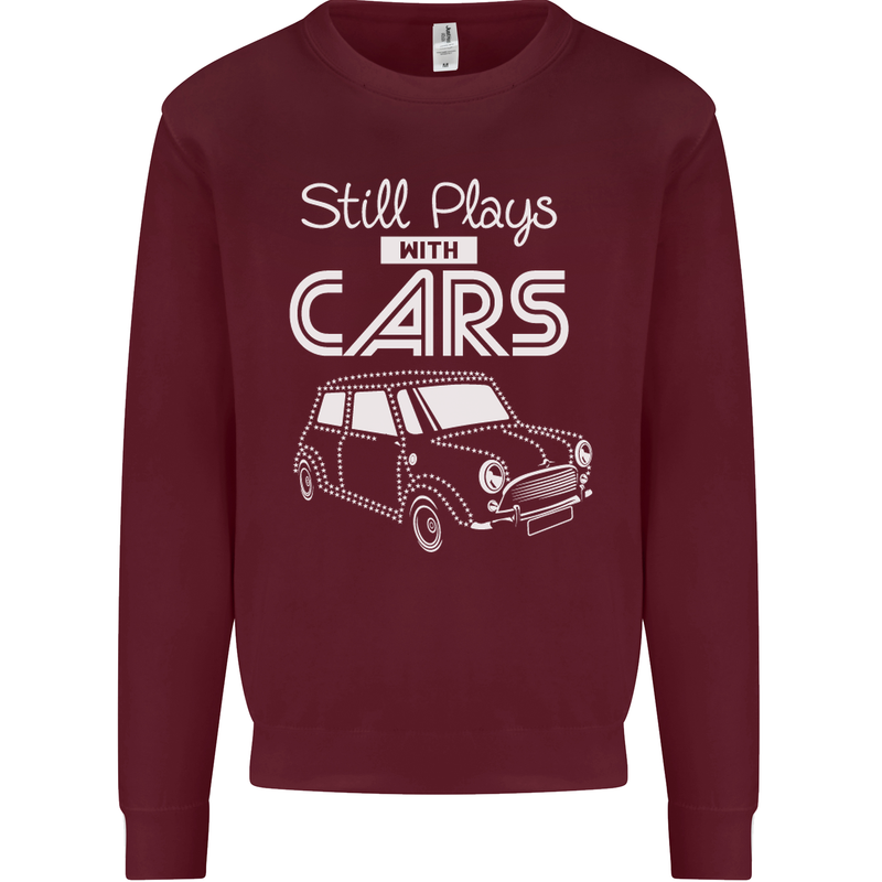 Still Plays with Cars Classic Enthusiast Kids Sweatshirt Jumper Maroon