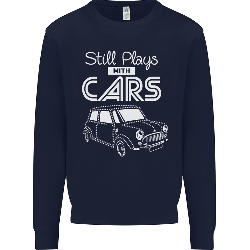 Still Plays with Cars Classic Enthusiast Kids Sweatshirt Jumper Navy Blue