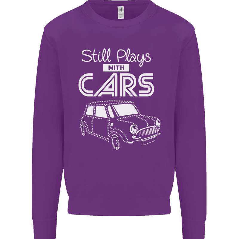 Still Plays with Cars Classic Enthusiast Kids Sweatshirt Jumper Purple