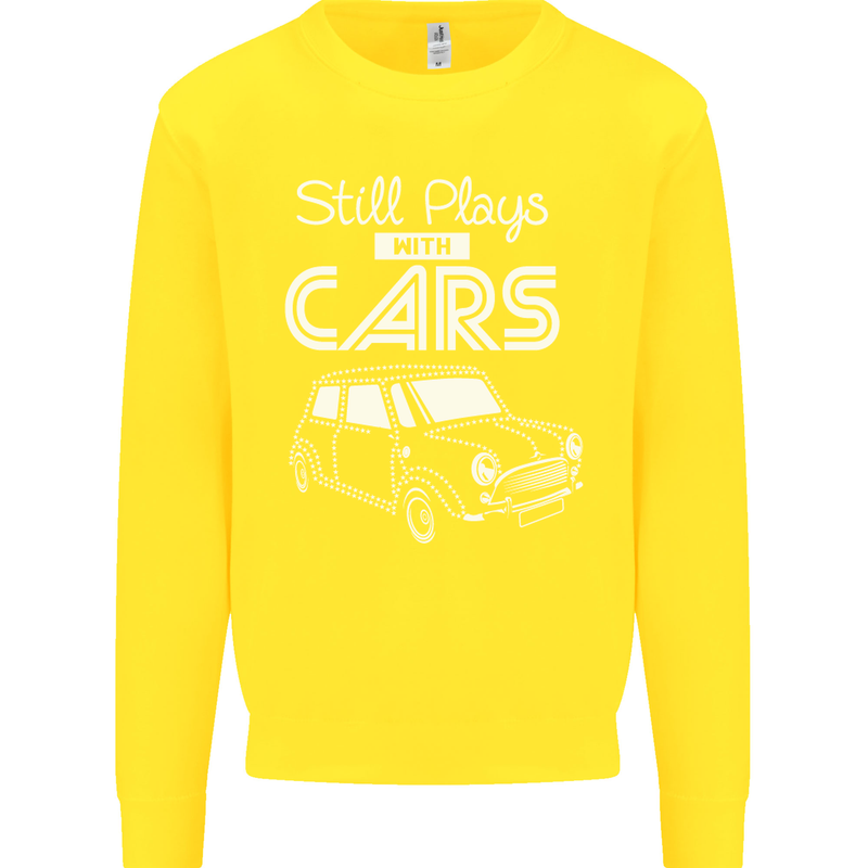 Still Plays with Cars Classic Enthusiast Kids Sweatshirt Jumper Yellow