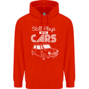 Still Plays with Cars Classic Enthusiast Mens 80% Cotton Hoodie Bright Red