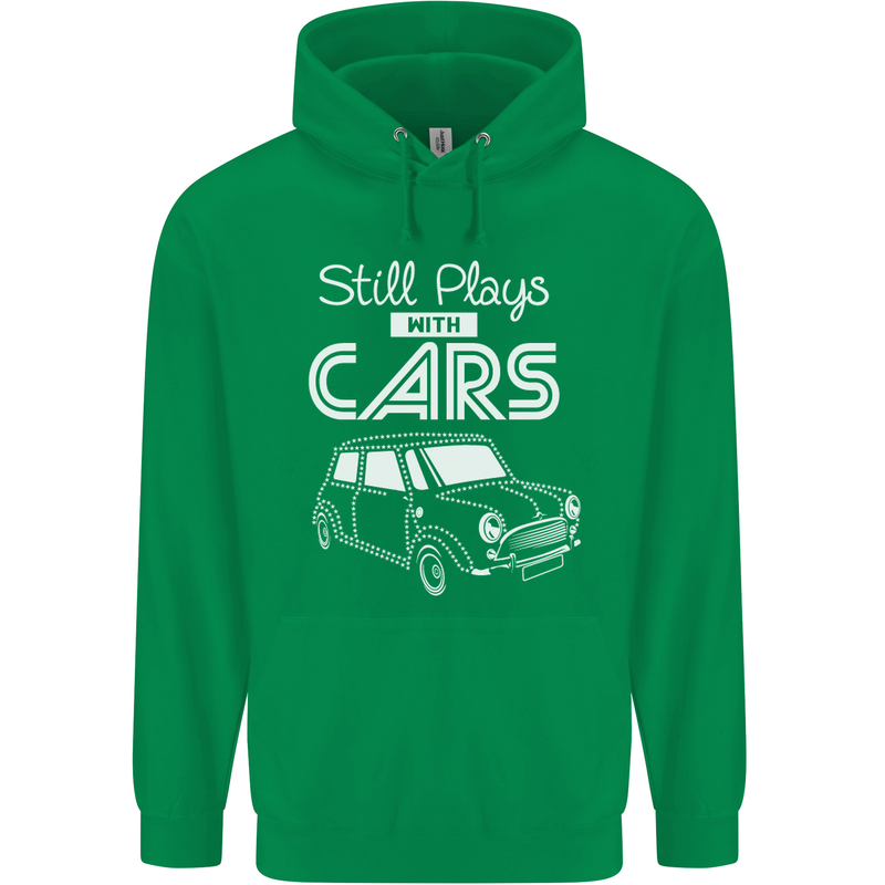 Still Plays with Cars Classic Enthusiast Mens 80% Cotton Hoodie Irish Green