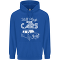 Still Plays with Cars Classic Enthusiast Mens 80% Cotton Hoodie Royal Blue