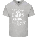 Still Plays with Cars Classic Enthusiast Mens V-Neck Cotton T-Shirt Sports Grey