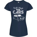 Still Plays with Cars Classic Enthusiast Womens Petite Cut T-Shirt Navy Blue