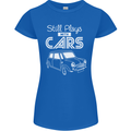 Still Plays with Cars Classic Enthusiast Womens Petite Cut T-Shirt Royal Blue