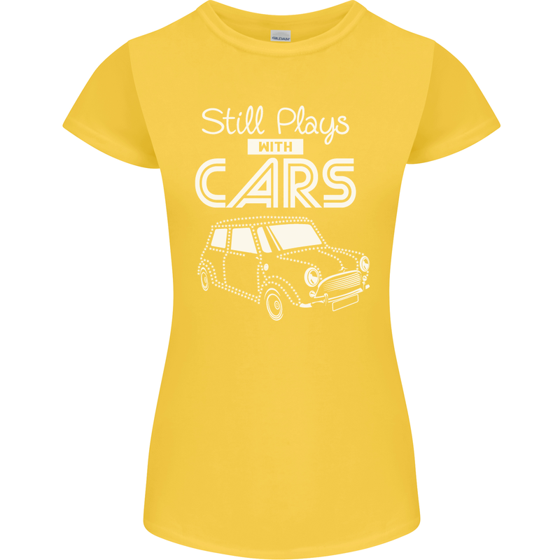 Still Plays with Cars Classic Enthusiast Womens Petite Cut T-Shirt Yellow