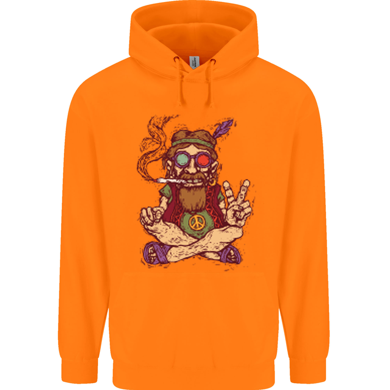 Stoned Hippy Spliff Weed Drugs LSD Acid Childrens Kids Hoodie Orange