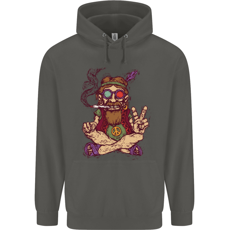 Stoned Hippy Spliff Weed Drugs LSD Acid Childrens Kids Hoodie Storm Grey
