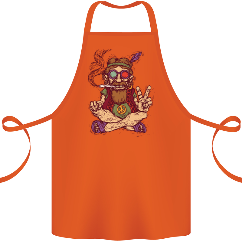 Stoned Hippy Spliff Weed Drugs LSD Acid Cotton Apron 100% Organic Orange