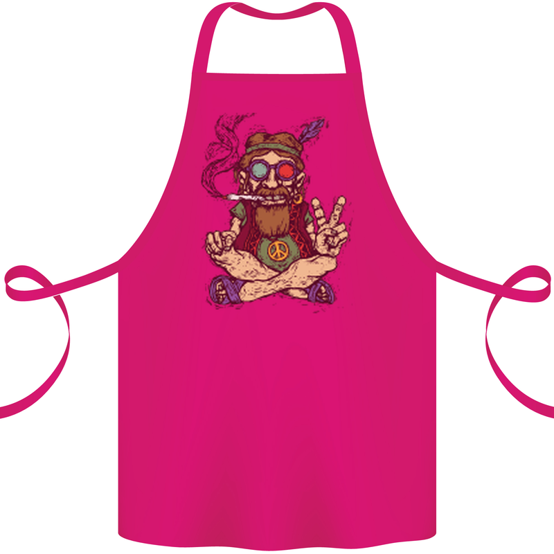 Stoned Hippy Spliff Weed Drugs LSD Acid Cotton Apron 100% Organic Pink