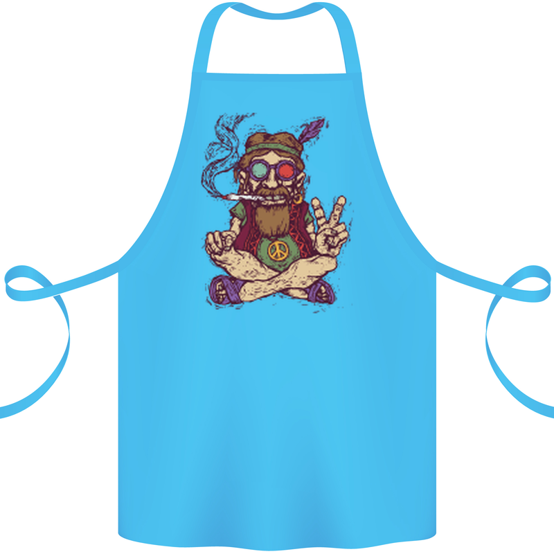 Stoned Hippy Spliff Weed Drugs LSD Acid Cotton Apron 100% Organic Turquoise