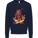 Stoned Hippy Spliff Weed Drugs LSD Acid Kids Sweatshirt Jumper Navy Blue