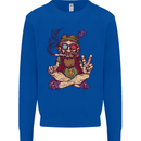 Stoned Hippy Spliff Weed Drugs LSD Acid Kids Sweatshirt Jumper Royal Blue