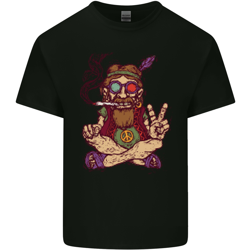 Stoned Hippy Spliff Weed Drugs LSD Acid Kids T-Shirt Childrens Black