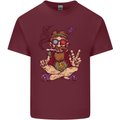 Stoned Hippy Spliff Weed Drugs LSD Acid Mens Cotton T-Shirt Tee Top Maroon