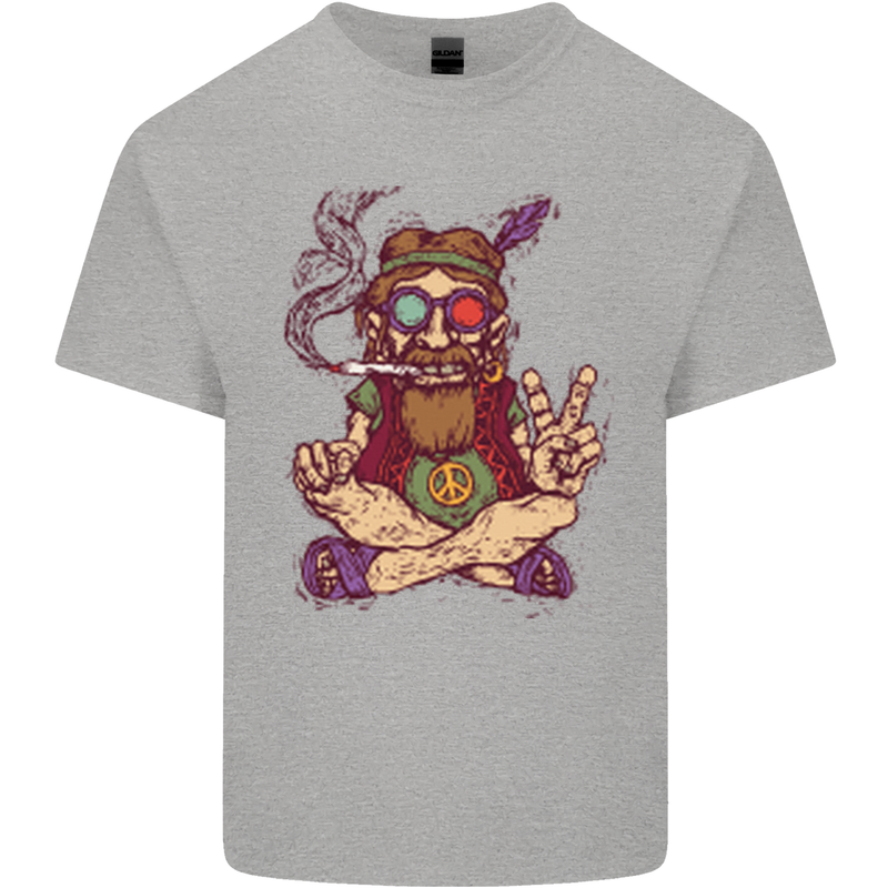 Stoned Hippy Spliff Weed Drugs LSD Acid Mens Cotton T-Shirt Tee Top Sports Grey