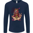 Stoned Hippy Spliff Weed Drugs LSD Acid Mens Long Sleeve T-Shirt Navy Blue