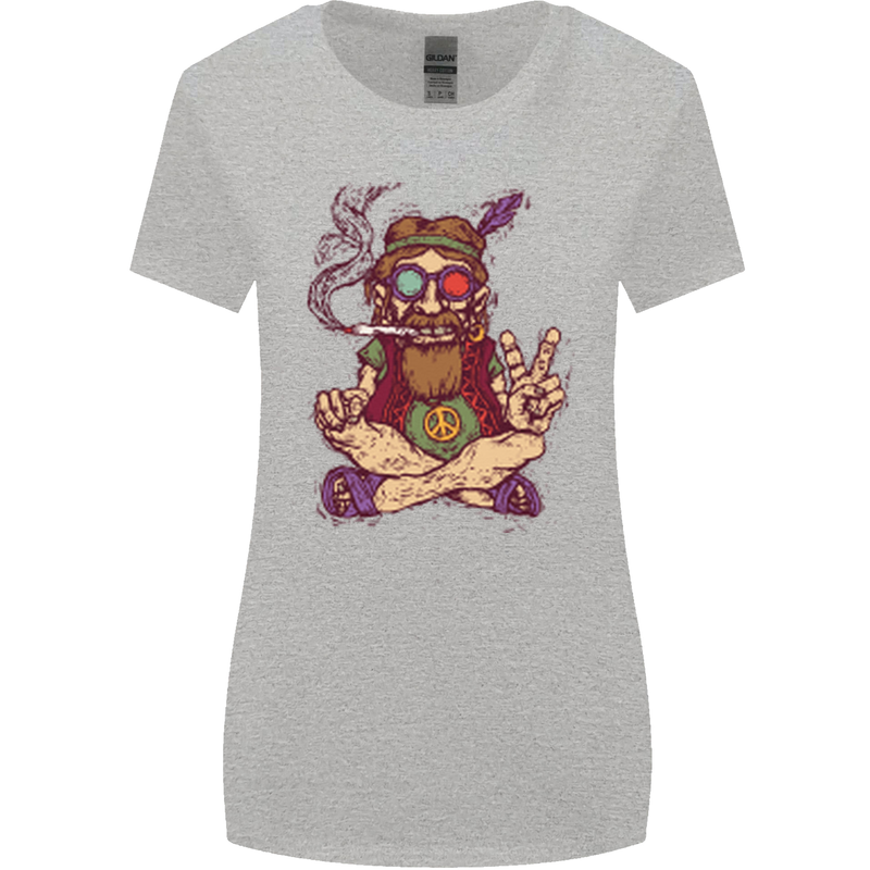 Stoned Hippy Spliff Weed Drugs LSD Acid Womens Wider Cut T-Shirt Sports Grey