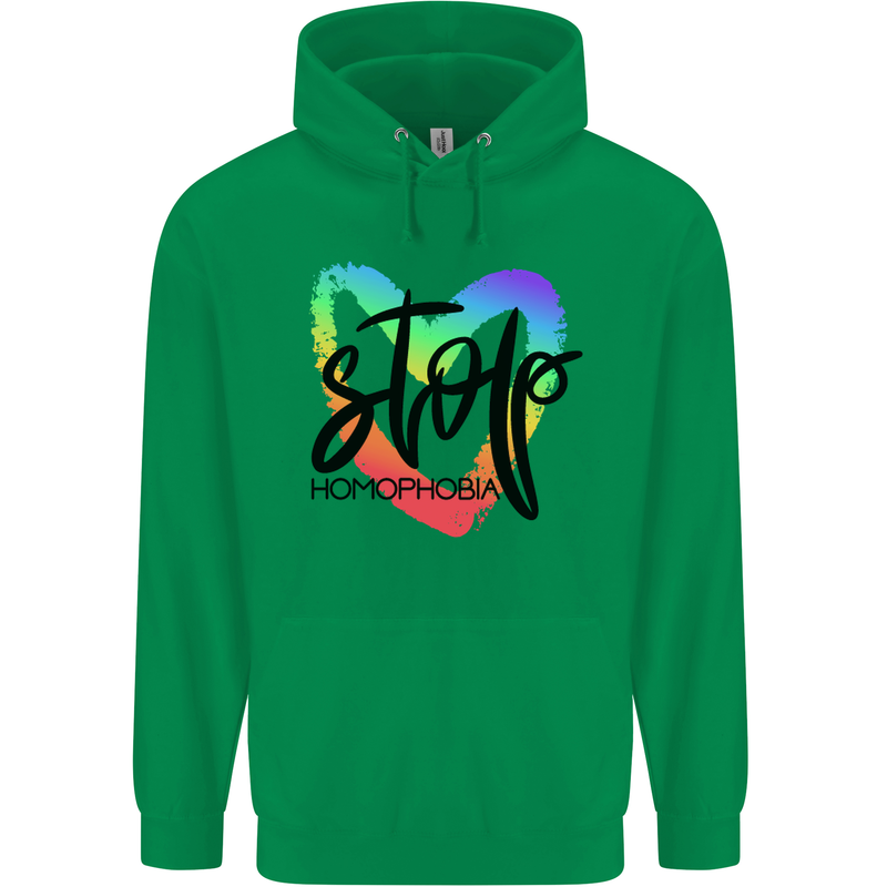 Stop Homophobia Gay Pride Day Awareness Childrens Kids Hoodie Irish Green