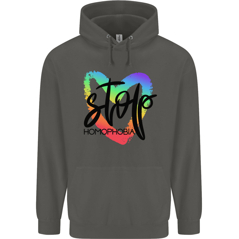 Stop Homophobia Gay Pride Day Awareness Childrens Kids Hoodie Storm Grey