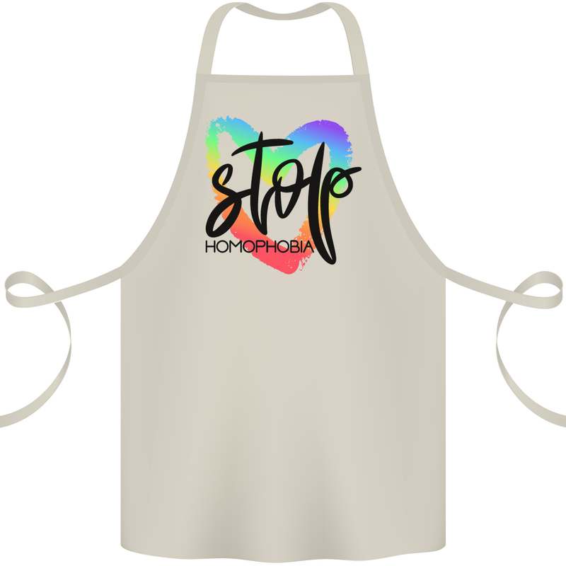 Stop Homophobia Gay Pride Day Awareness Cotton Apron 100% Organic Natural