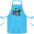 Stop Homophobia Gay Pride Day Awareness Cotton Apron 100% Organic Turquoise