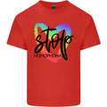 Stop Homophobia Gay Pride Day Awareness Kids T-Shirt Childrens Red