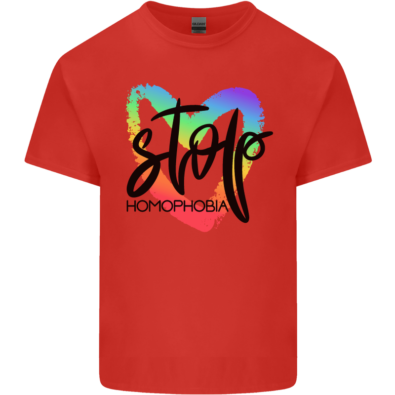Stop Homophobia Gay Pride Day Awareness Kids T-Shirt Childrens Red