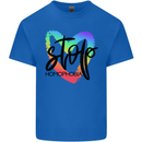 Stop Homophobia Gay Pride Day Awareness Kids T-Shirt Childrens Royal Blue