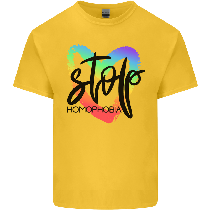 Stop Homophobia Gay Pride Day Awareness Kids T-Shirt Childrens Yellow
