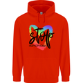 Stop Homophobia Gay Pride Day Awareness Mens 80% Cotton Hoodie Bright Red