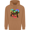 Stop Homophobia Gay Pride Day Awareness Mens 80% Cotton Hoodie Caramel Latte