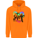 Stop Homophobia Gay Pride Day Awareness Mens 80% Cotton Hoodie Orange