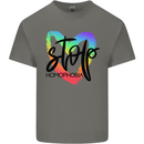 Stop Homophobia Gay Pride Day Awareness Mens Cotton T-Shirt Tee Top Charcoal