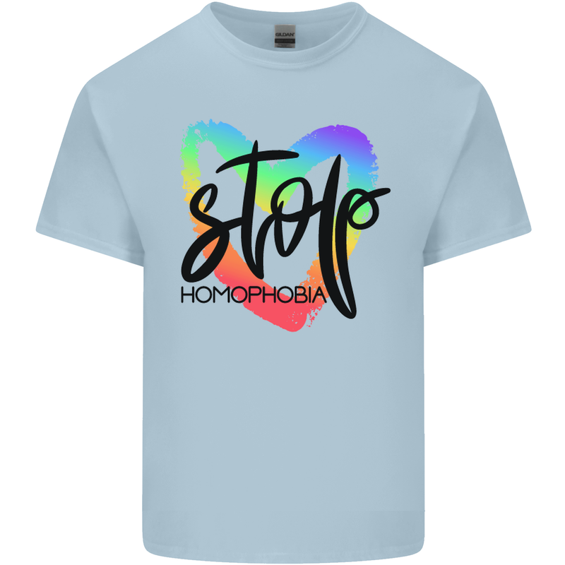 Stop Homophobia Gay Pride Day Awareness Mens Cotton T-Shirt Tee Top Light Blue