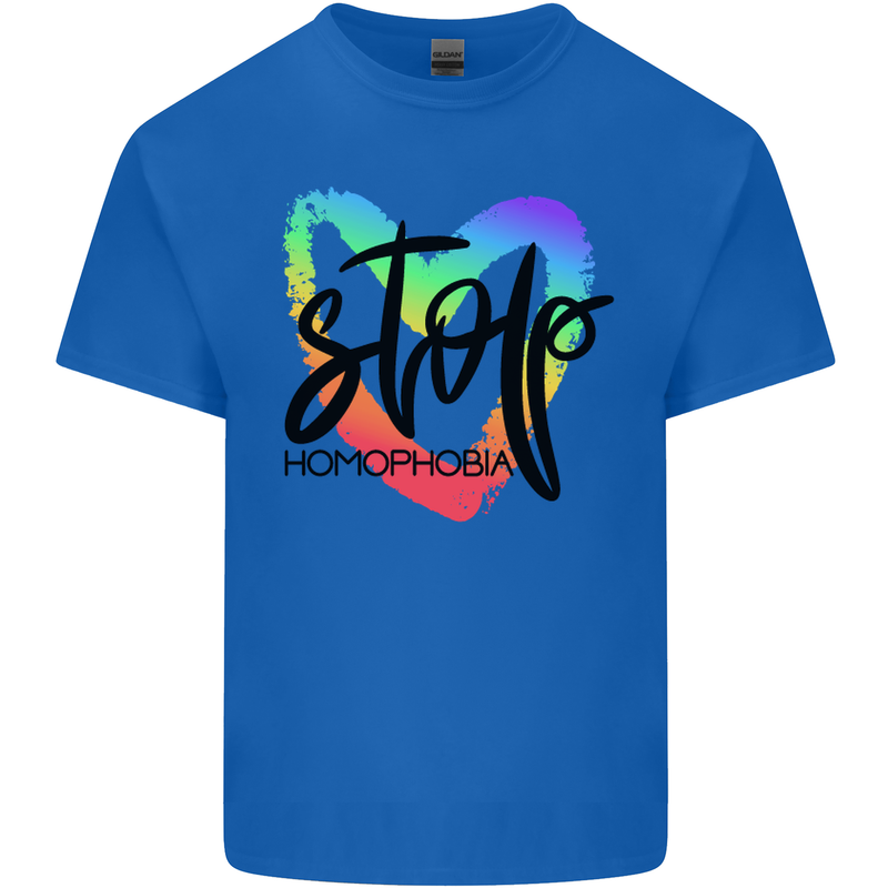 Stop Homophobia Gay Pride Day Awareness Mens Cotton T-Shirt Tee Top Royal Blue