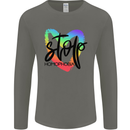 Stop Homophobia Gay Pride Day Awareness Mens Long Sleeve T-Shirt Charcoal